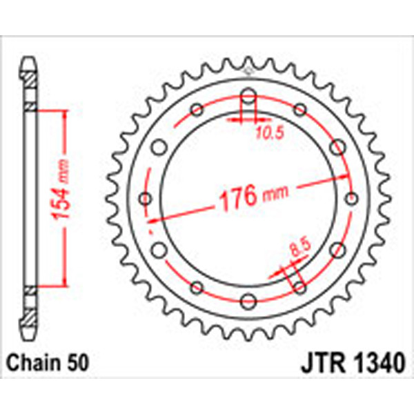 JT JT Rear Sprockets R/W 1340-44